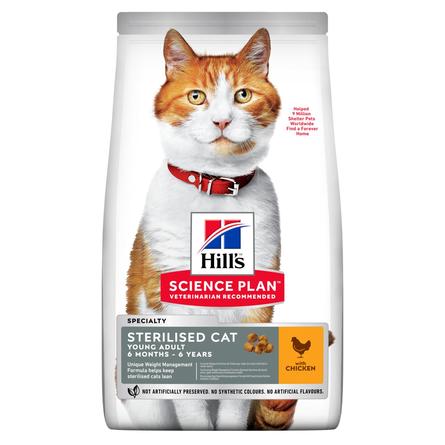 Купить Сухой корм Hill's Science Plan для взрослых стерилизованных кошек и кастрированных котов, 10 кг за 9907.00 ₽