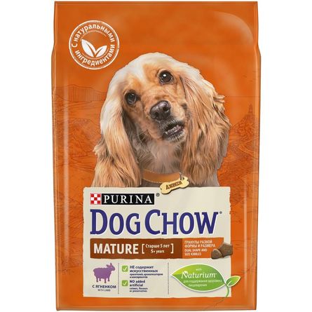 Dog Chow Mature Adult Сухой корм для пожилых собак всех пород старше 5 лет (с ягнёнком), 2,5 кг - фото 1