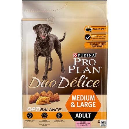 Купить Сухой корм Pro Plan® Duo Delice для взрослых собак средних и крупных пород, с высоким содержанием лосося, Пакет, 2,5 кг за 1564.00 ₽