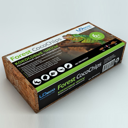UDeco Forest CocoChips Натуральный грунт для террариума Кокосовые чипсы, 450 гр - фото 1