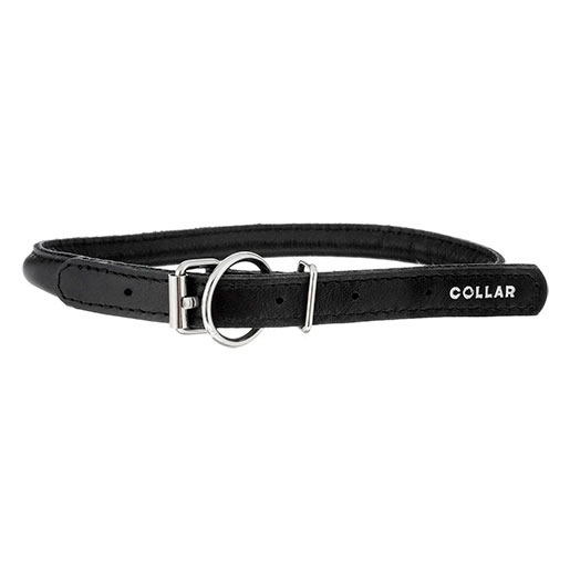 Collar Ошейник для собак "Collar Glamour", круглый, диаметр 1 см, длина 39-47 см, черный