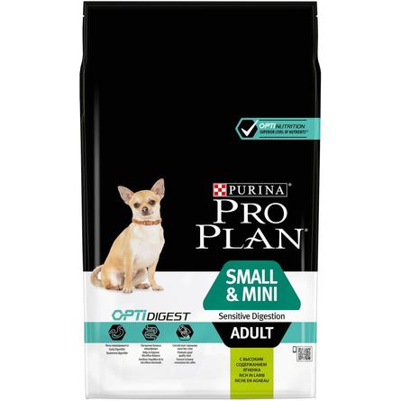 Pro Plan OptiDigest Small & Mini Adult Сухой корм для собак мелких пород с чувствительным пищеварением (с ягненком), 7 кг - фото 1