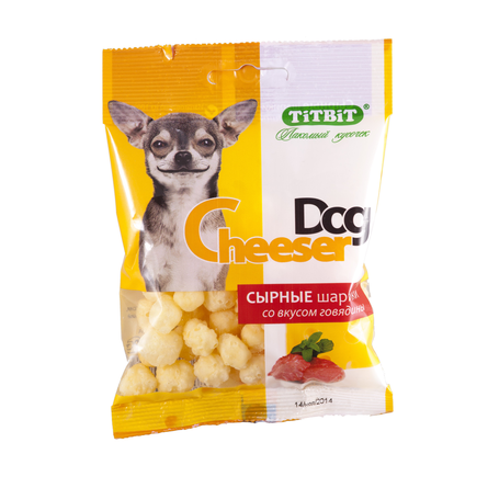 TiTBiT Cheeser Dog Сырные шарики для взрослых собак всех пород (со вкусом говядины) – интернет-магазин Ле’Муррр