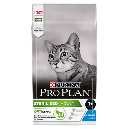 Pro Plan Sterilised Сухой корм для взрослых стерилизованных кошек и кастрированных котов (с кроликом), 1,5 кг - фото 1