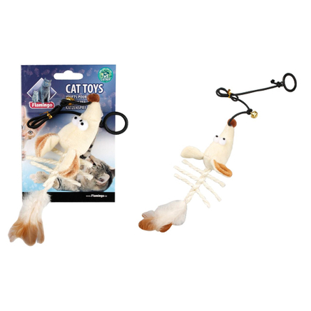 Flamingo Игрушка для кошек мышка-скелет на резинке - фото 1