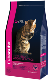Eukanuba Sterilised Weight Control Облегченный сухой корм для взрослых стерилизованных кошек и кастрированных котов (с курицей)