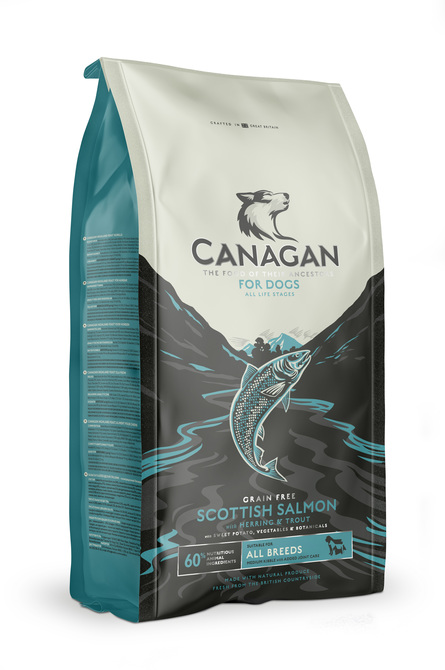 CANAGAN Grain Free Scottish Salmon Беззерновой сухой корм для собак и щенков всех пород (с лососем), 2 кг - фото 1