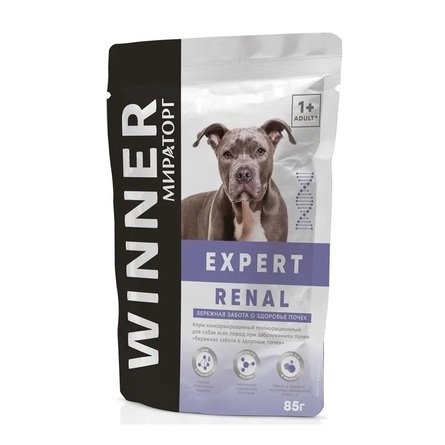 Мираторг Winner Expert Renal Консервированный корм для собак при заболеваниях почек, 85 гр - фото 1