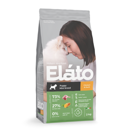 Elato Holistic Puppy Mini Сухой корм для щенков мелких пород, курица с уткой, 2кг , 2 кг - фото 1
