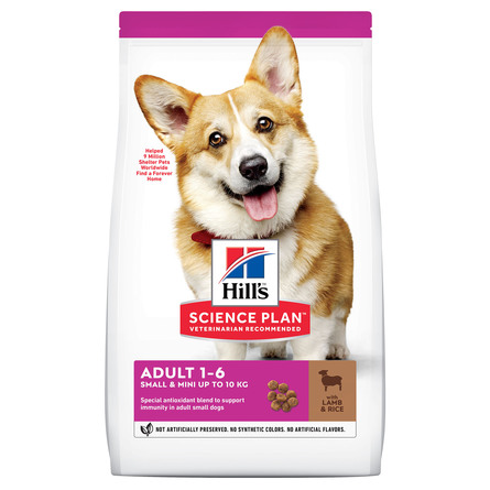 Hill's Science Plan Сухой корм для взрослых собак мелких пород для поддержания здорового иммунитета (ягненок и рис), 6 кг - фото 1