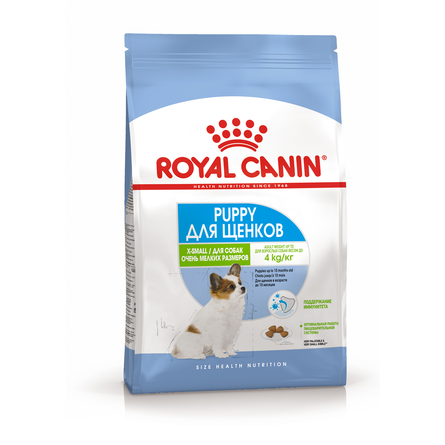 Royal Canin X-Small Puppy Корм сухой полнорационный для щенков миниатюрных пород (вес взрослой собаки до 4 кг) в возрасте до 10 месяцев, 500 гр