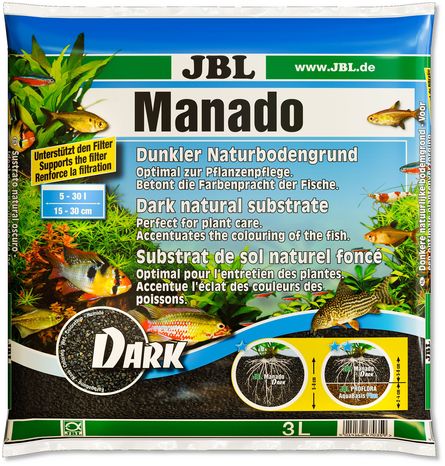 JBL Manado DARK Тёмный натуральный субстрат для аквариумов, 3 л - фото 1