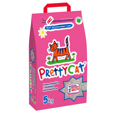  PrettyCat Euro Mix Комкующийся глиняный наполнитель для кошек, 5 кг