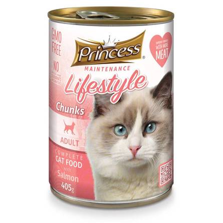 PRINCESS Консервы для кошек, лосось в соусе, 405 гр - фото 1