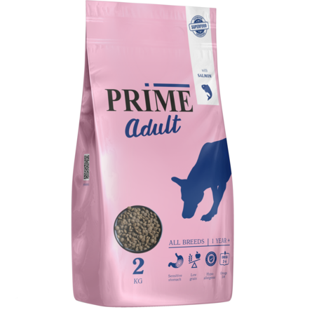 PRIME HEALTHY SKIN&COAT Сухой корм для собак здоровая кожа и шерсть, с лососем, 2 кг - фото 1