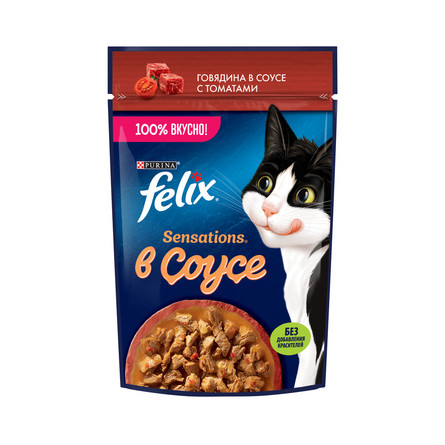 Купить Влажный корм Felix Sensations для взрослых кошек, 75 г за 36.00 ₽
