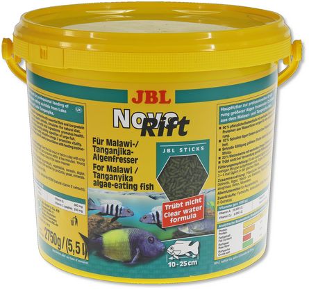JBL NovoRift Основной корм в форме палочек для растительноядных цихлид, 5,5 л (2750 г), 2950 гр