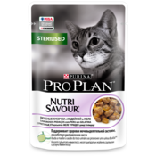 Влажный корм Pro Plan® Nutri Savour® для взрослых стерилизованных кошек и кастрированных котов (вкусные кусочки с индейкой, в желе)