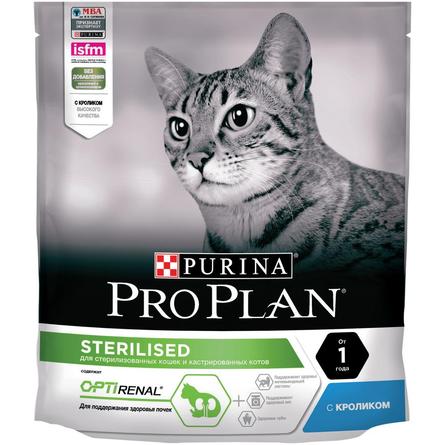 Сухой корм Pro Plan® для взрослых стерилизованных кошек и кастрированных котов старше 1 года (с кроликом), 400 гр