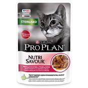 Влажный корм Pro Plan Nutri Savour для взрослых стерилизованных кошек и кастрированных котов, с уткой в соусе