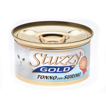 Stuzzy Gold Кусочки филе в собственном соку для взрослых кошек (с тунцом и крабовыми палочками), 85 гр - фото 1