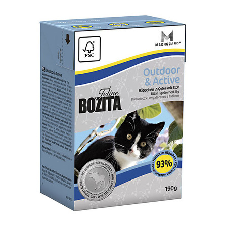 Bozita Feline Funktion Outdoor And Active Кусочки паштета в соусе для взрослых кошек (с курицей), 190 гр