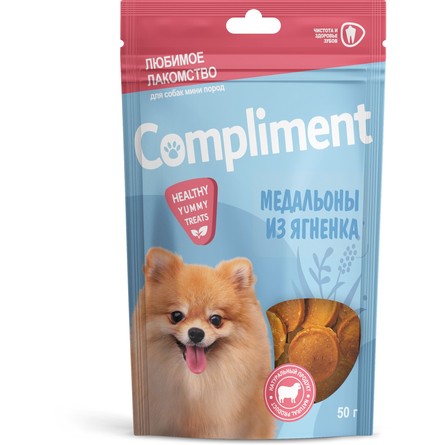 COMPLIMENT Лакомство для собак мини-пород Медальоны из ягненка, 50 гр