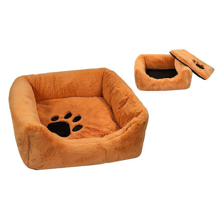 Zoo-M Белка Лежак пухлый с подушкой для собак и кошек, рыжий – интернет-магазин Ле’Муррр