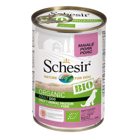 Schesir Bio Влажный корм для взрослых собак всех пород (со свининой), 400 гр - фото 1