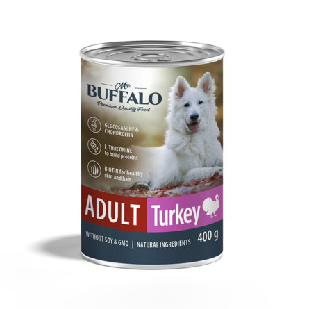Mr.Buffalo ADULT Влажный корм для взрослых собак всех пород, индейка – интернет-магазин Ле’Муррр