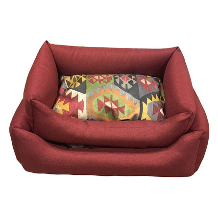 CLP Мехико Лежанка прямоугольная для кошек и собак, со съемным чехлом для подушки М (бордо) – интернет-магазин Ле’Муррр