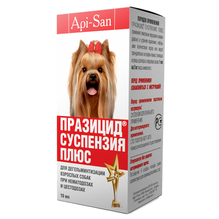 Api-San Празицид-суспензия Плюс Суспензия для взрослых собак от гельминтов, 10 мл - фото 1