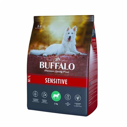 Mr.Buffalo M/L SENSITIVE Сухой корм для собак средних и крупных пород, ягненок, 2 кг - фото 1