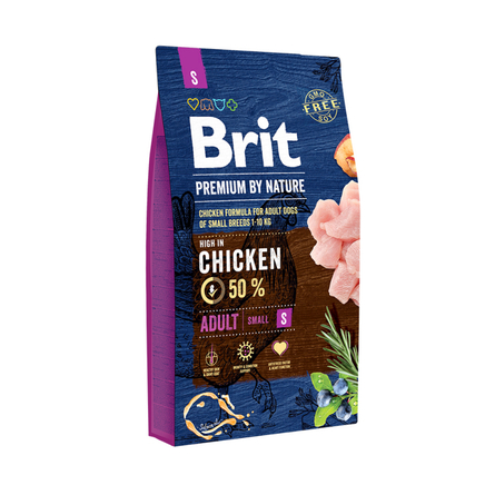 Brit Premium by Nature Adult S Сухой корм для взрослых собак мелких пород , 8 кг - фото 1