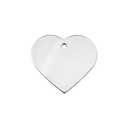 Адресник, адресник для ошейника, сердце большое серебряное , 0,007 кг