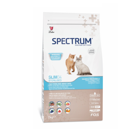 SPECTRUM Slim 34 Sterilised Сухой корм для стерилизованных кошек контроль веса, 2 кг