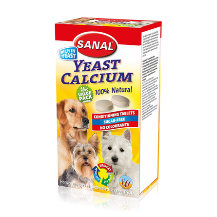 Sanal Yeast Calcium Лакомство для взрослых собак всех пород (с кальцием), 100 таб – интернет-магазин Ле’Муррр