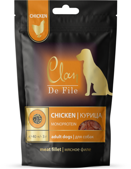 Clan De File Филе для взрослых собак всех пород (из курицы), 40 гр