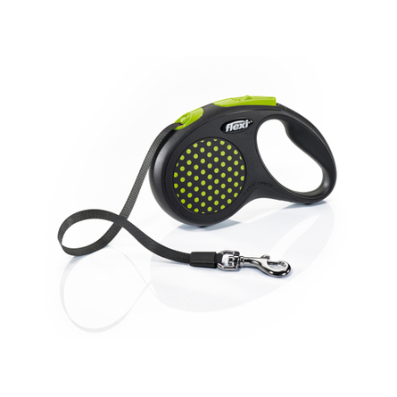 Flexi Design S Поводок-рулетка для собак, зелёная, ремень - фото 1
