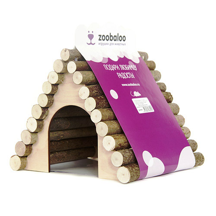 Zoobaloo Домик для грызунов треугольный, деревянный - фото 1