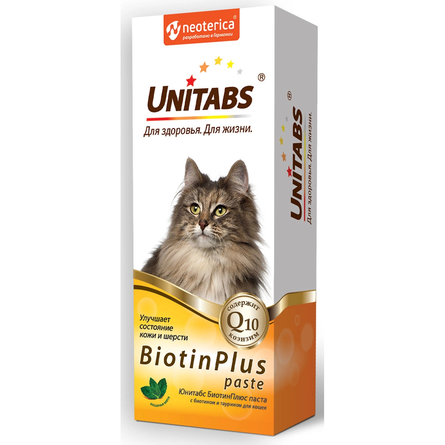 Unitabs BiotinPlus Витаминно-минеральный комплекс для кошек для кожи и шерсти, 120 мл - фото 1