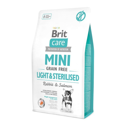 Brit Care MINI GF Light&Sterilised Сухой беззерновой корм для собак мини-пород с избыточным весом , 2 кг - фото 1