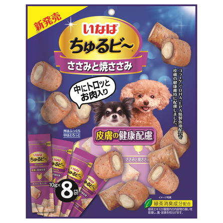 Inaba Churu Bee Запечённые трубочки для собак для здоровья кожи с куриным филе, 80 гр