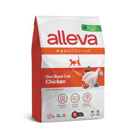 ALLEVA Equilibrium Сухой корм для кастрированных котов и стерилизованных кошек (с курицей), 1,5 кг - фото 1