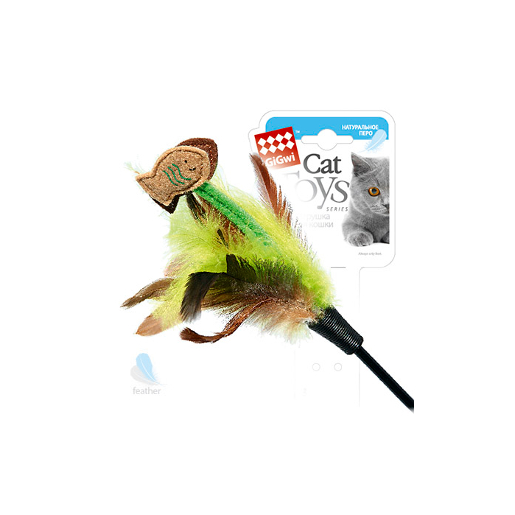 GiGwi Рыбка Игрушка-дразнилка для кошек, с перьями