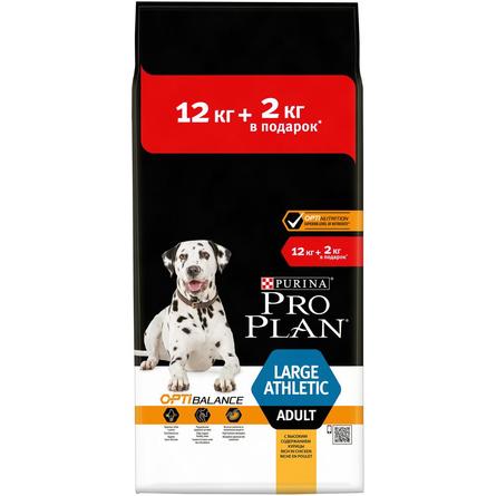 Сухой корм Pro Plan® для взрослых собак крупных пород с атлетическим телосложением, с высоким содержанием курицы, Пакет, 14 кг - фото 1