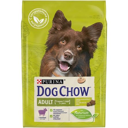 Dog Chow Adult Сухой корм для взрослых собак всех пород (с ягненком и рисом), 2,5 кг - фото 1