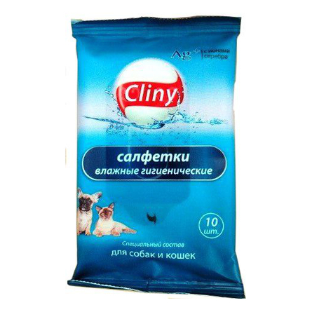 Cliny Влажные салфетки для шерсти и кожи, 10 шт – интернет-магазин Ле’Муррр
