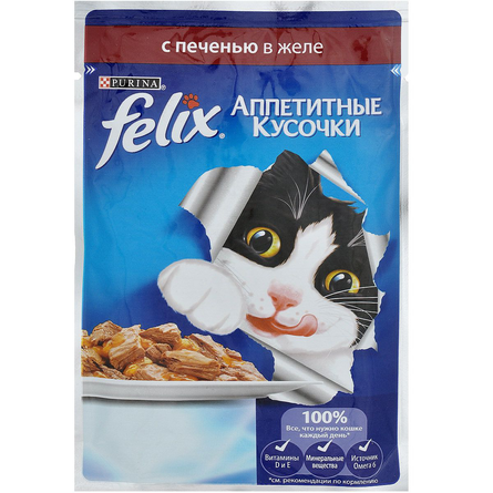 Felix Кусочки паштета в желе для взрослых кошек (с печенью) – интернет-магазин Ле’Муррр