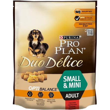 Pro Plan DuoDelice Small Adult Сухой корм для взрослых собак мелких пород (с говядиной и рисом), 700 гр - фото 1